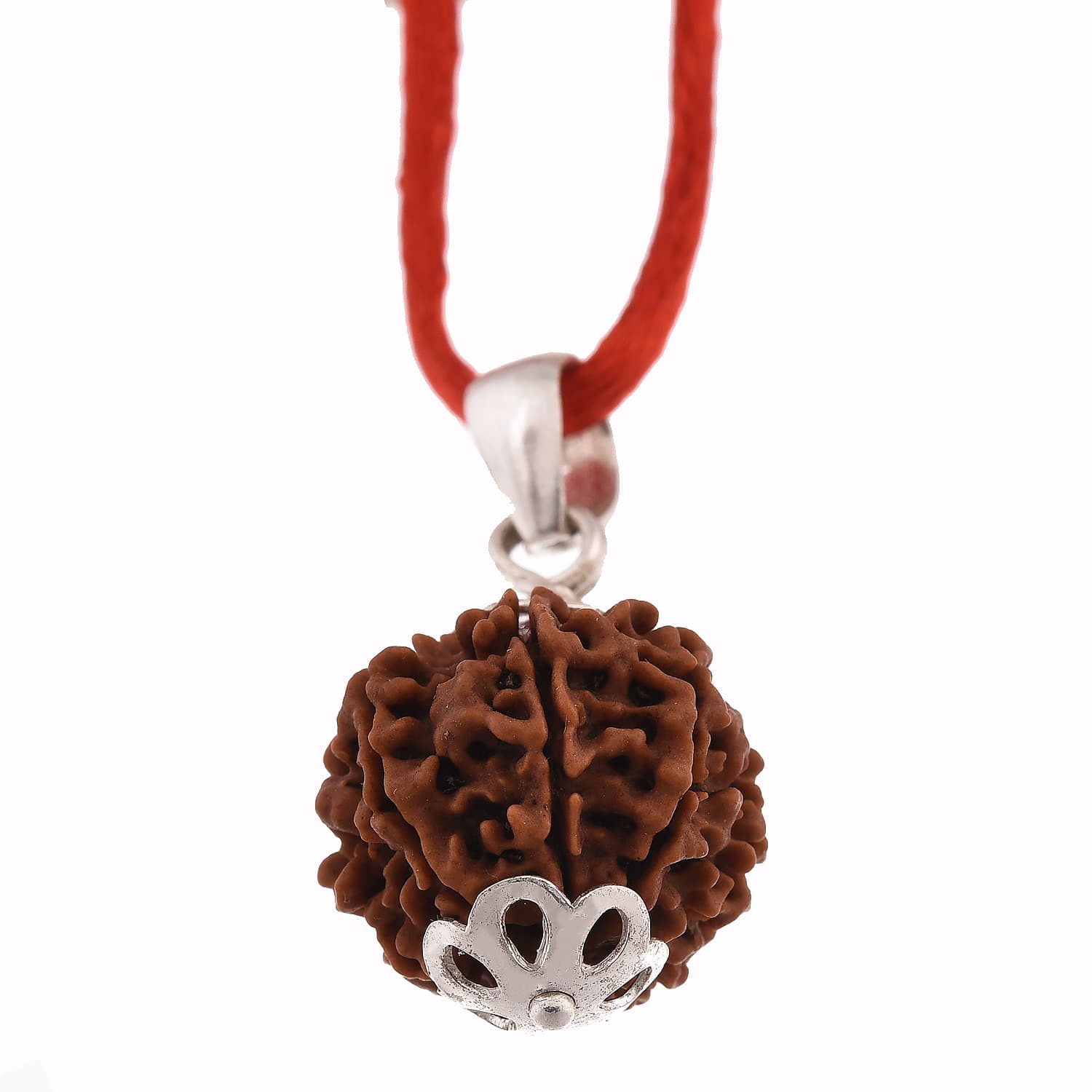 Amorfos® Lab Certified 7 Mukhi Rudraksha Pendant (Brown)