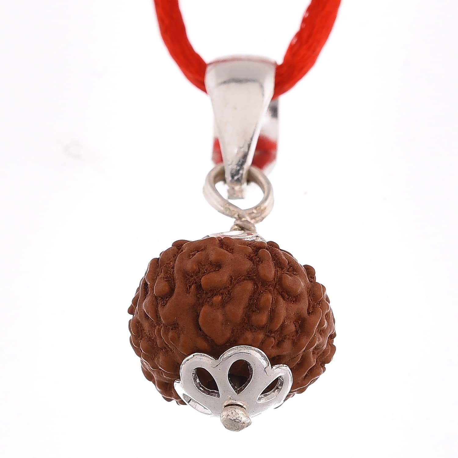 Amorfos® Certified 9 Mukhi Rudraksha Pendant; Bead Size: 15-20 mm, (Indonesia/Java)