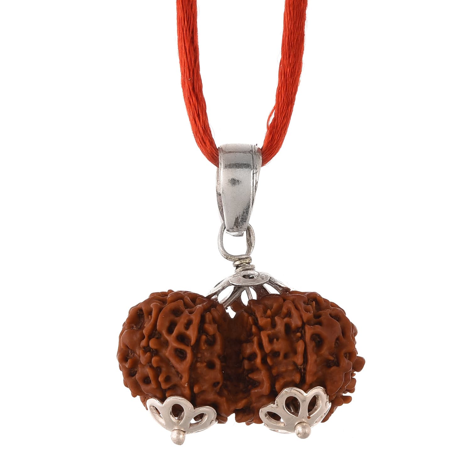 Amorfos® Lab Certified Gauri Shankar Rudraksha Pendant, Nepal Originated Rudrakash