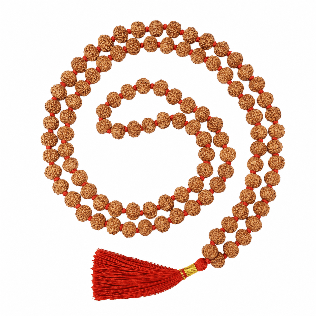 Amorfos® Natural Lakshmi Mala 7 Mukhi Rudraksha Mala for Astrology (108+1 Beads)