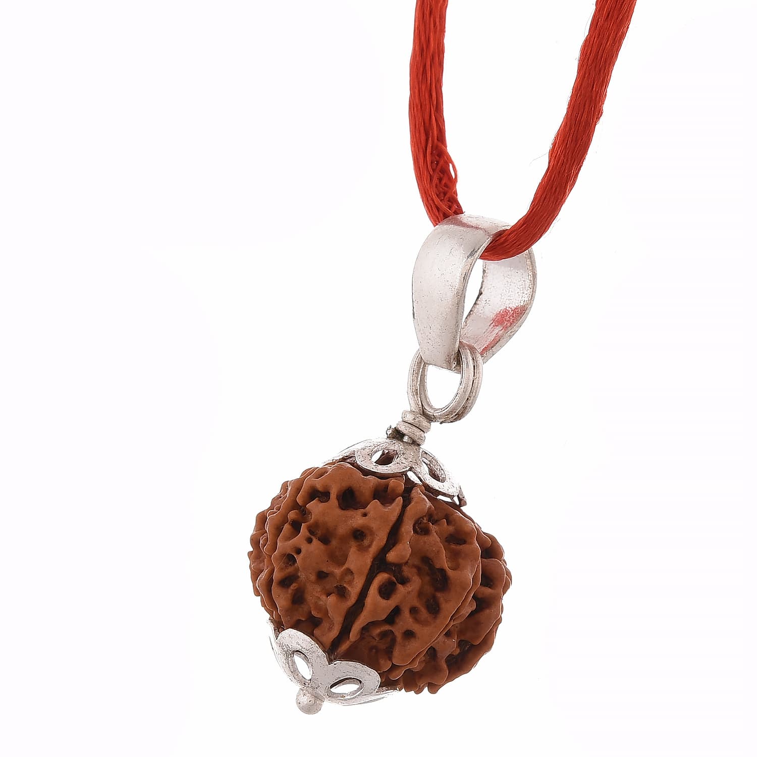 Amorfos® Certified 9 Mukhi Nepali Rudraksha Pendant, Nepal (Brown)