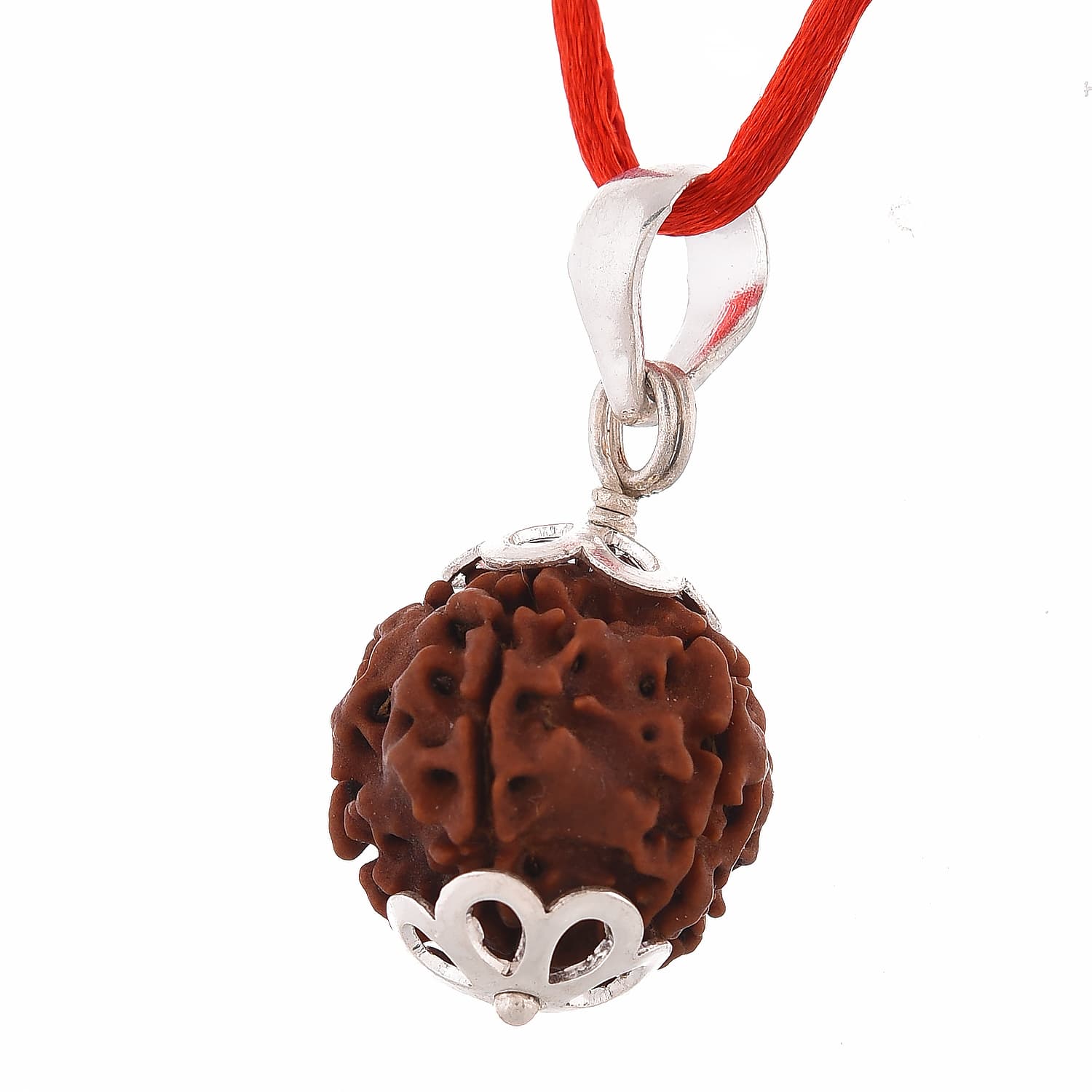 Amorfos® Certified 4 Mukhi Nepali Rudraksha Pendant, Nepal (Brown)